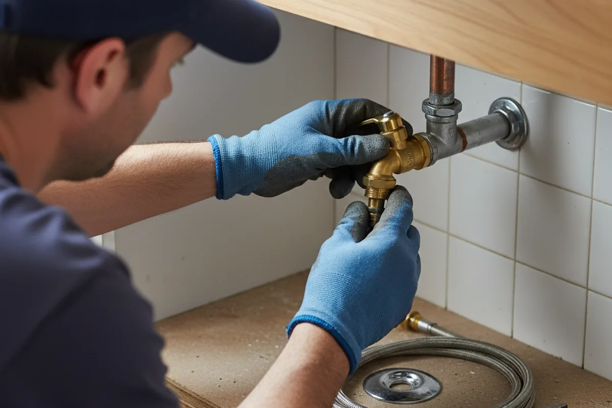 Shutoff valve and fitting work during Emergency Plumbing in Alplaus